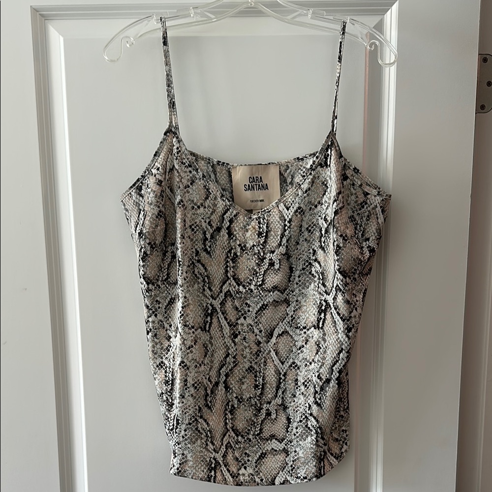 Black and Cream Python Tank Top - CARA SANTANA brand
